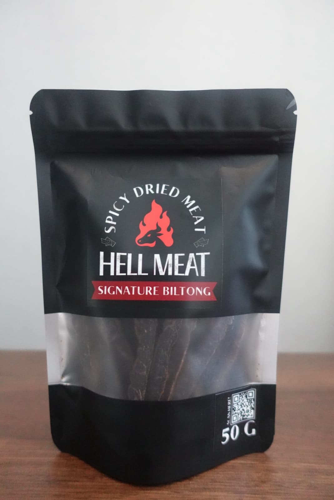 ซอง Hell Meat Signature Biltong 50 กรัม ด้านหน้า